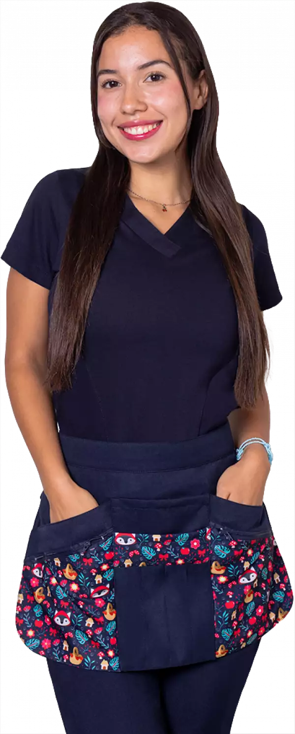 Mandil Educadora Sencilleras Carmin